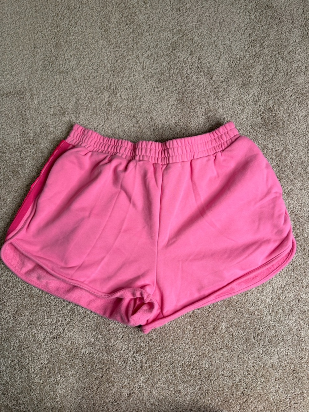 Pink 5 Stripe Shorts Lounge Sweat Shorts Neon Stripe Trim Size XL